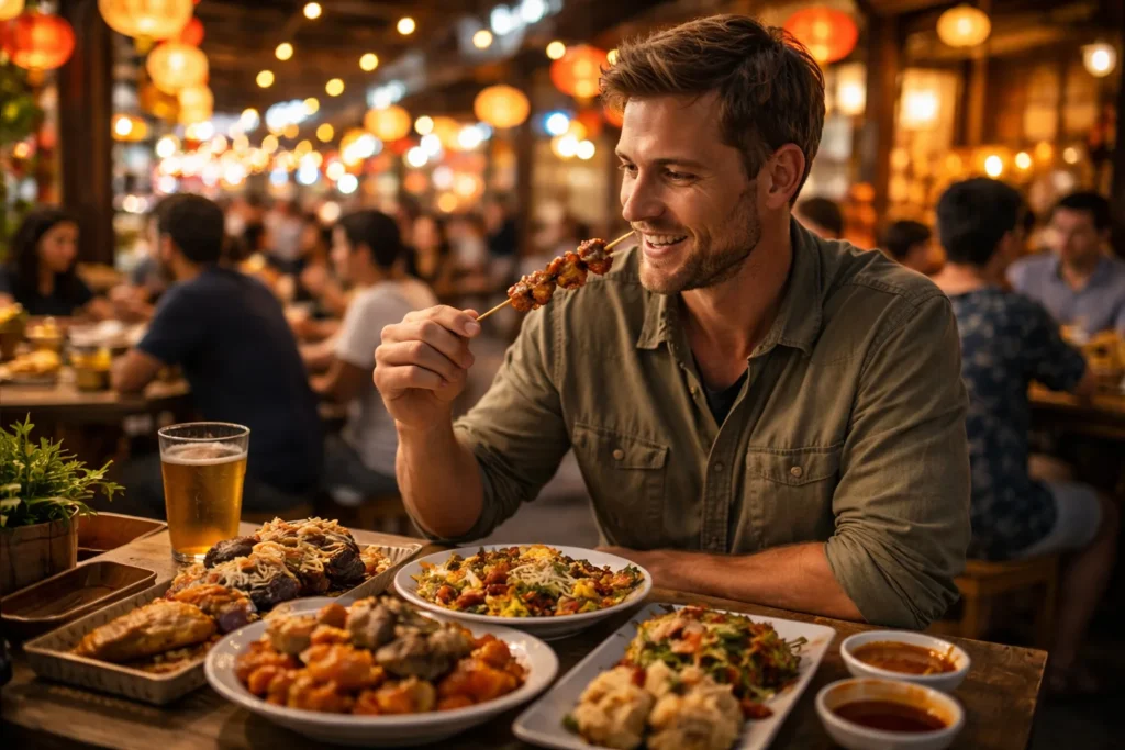 Expat trying out new flavors abroad 